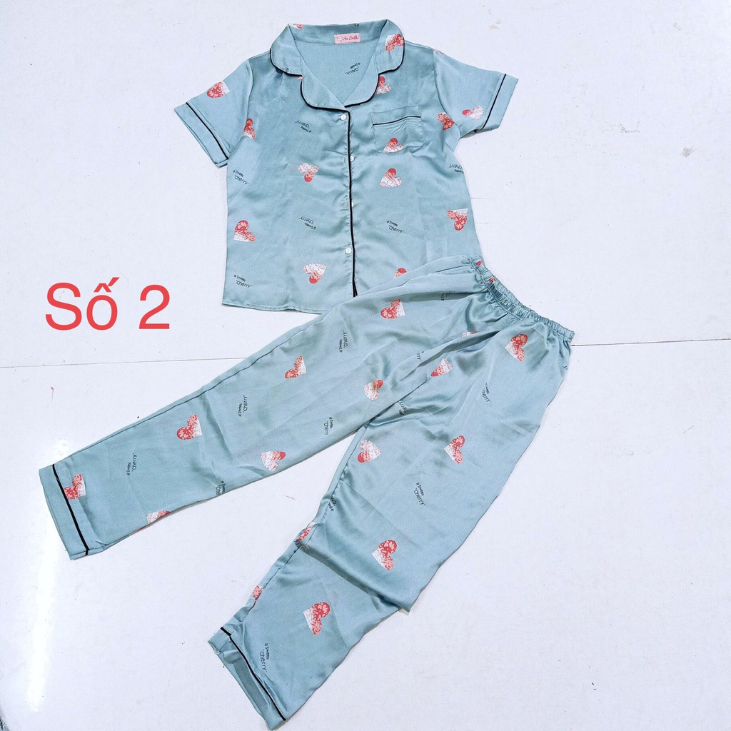 Đồ ngủ Lụa Satin Pijama tay ngắn - quần dài - Nhiều Mẫu | BigBuy360 - bigbuy360.vn