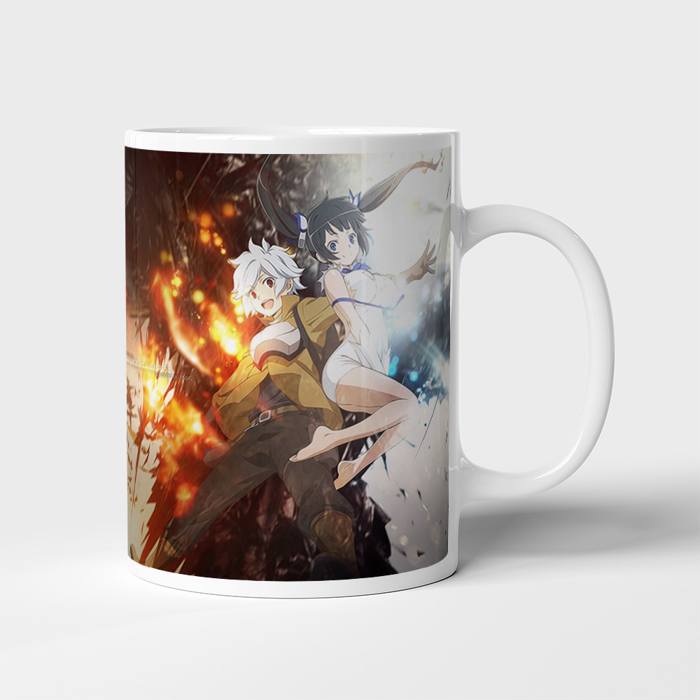 Cốc uống nước Anime, ly in hình IS IT WRONG TO TRY TO PICK UP GIRLS IN A DUNGEON - Mẫu 1. Nhận in theo yêu cầu