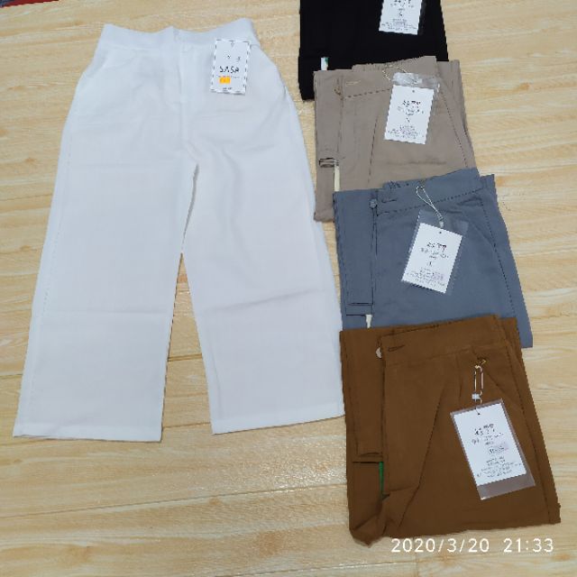 Quần culottes lửng khóa thật chất đũi siêu mát_Kim Anh Shop