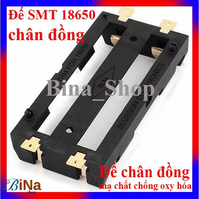 Đế gắn pin 18650 chân đồng mạ vàng khay đựng pin SMD SMT 1cell/2cell