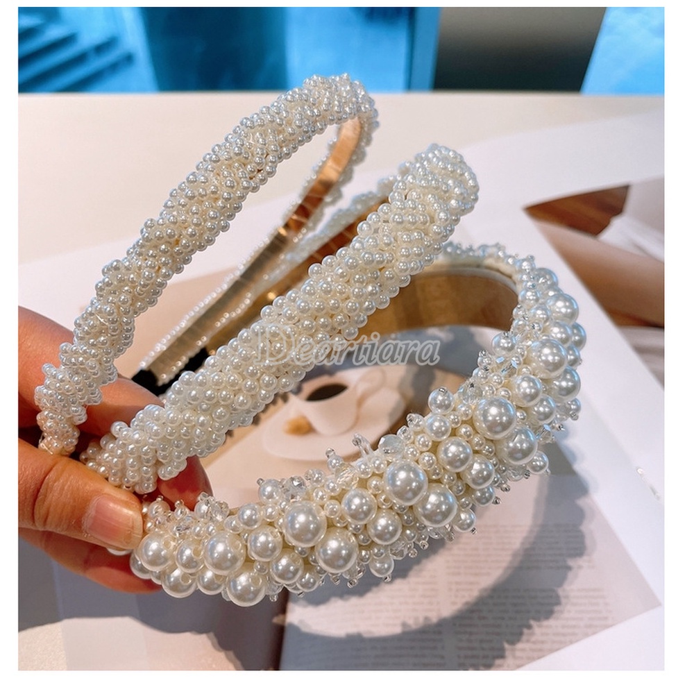 Vòng Hoa Đội Đầu Đính Ngọc Trai Nhân Tạo Dành Cho Cô Dâu