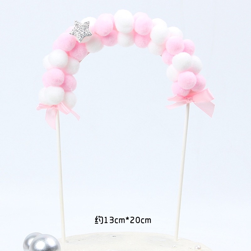 Que Cắm Trang Trí Bánh Kem Gắn Bóng Lông Dễ Thương