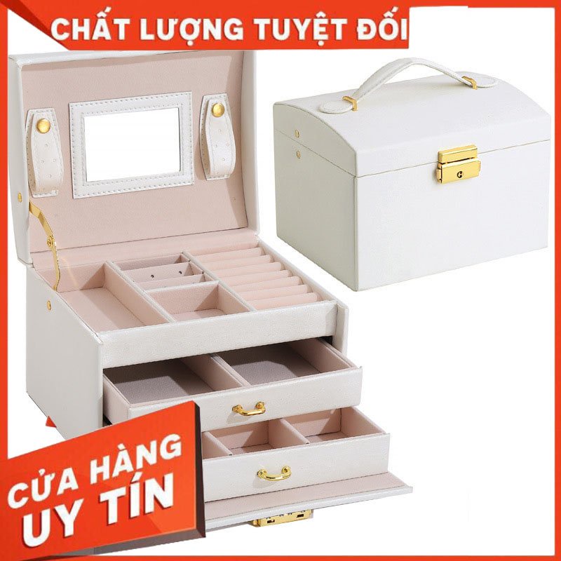 Hộp Trang Sức Da Cao Cấp 3 Tầng Nhiều Màu