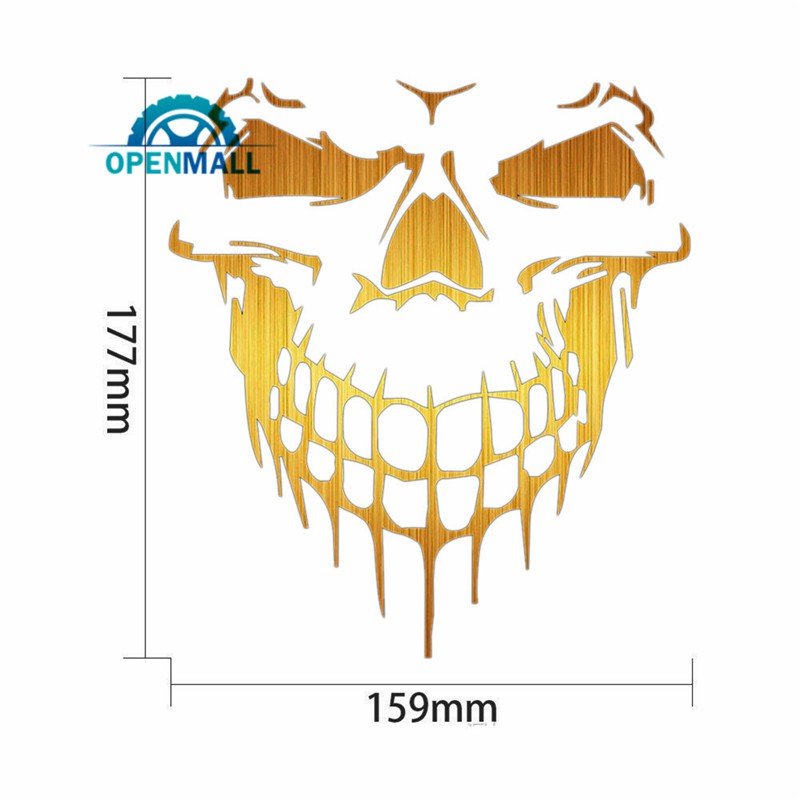Hình dán cửa sổ xe hơi hình đầu lâu chất liệu vinyl
