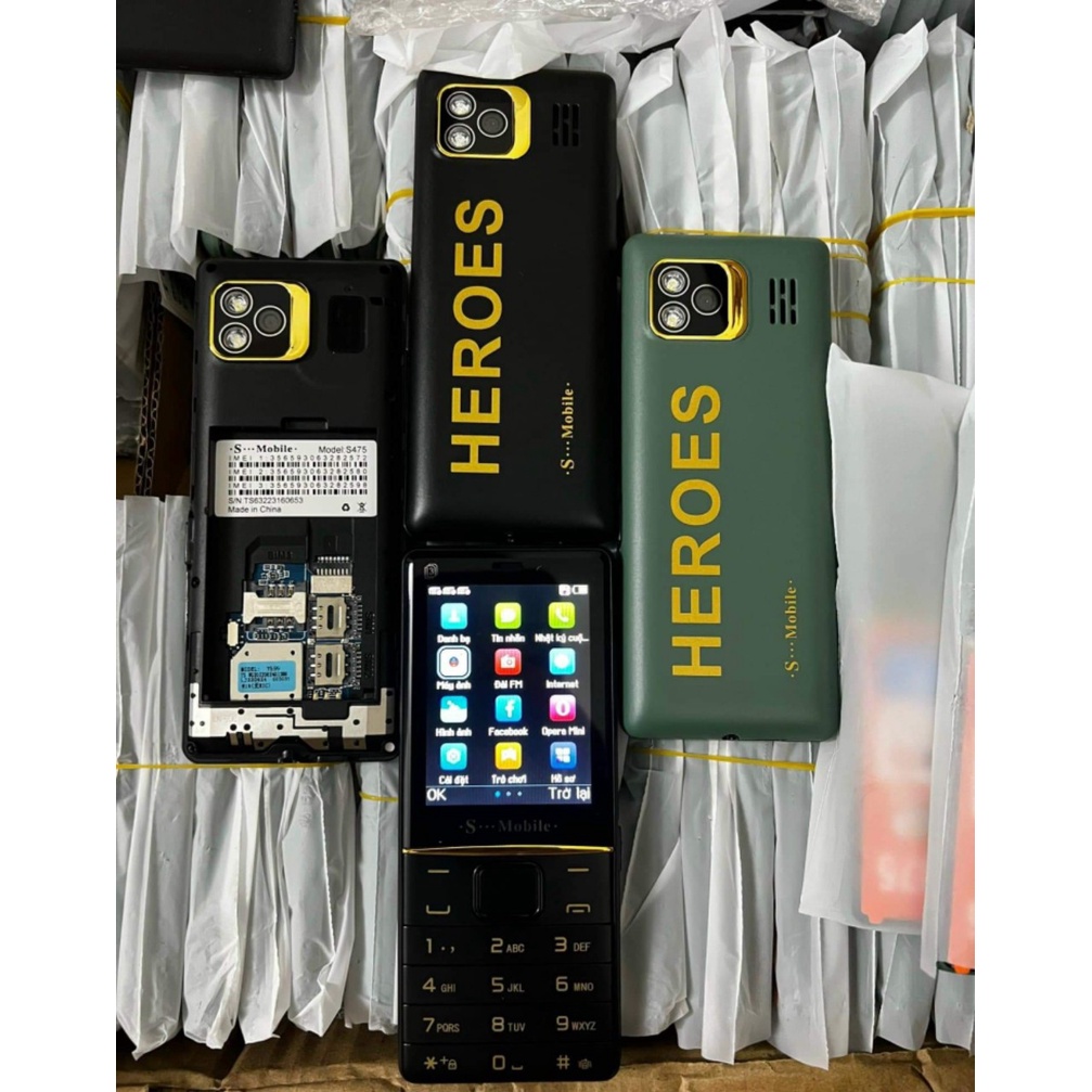 Điện thoại S_Mobile S475- 3 Sim 3 sóng, màn hình lớn 2.8inch, pin trâu - Mới,nguyên seal