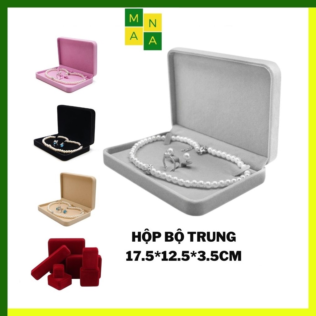 Hộp đựng trang sức bộ Trung nỉ nhung cao cấp hộp đựng nhẫn dây chuyên lăc tay hộp đựng nữ trang MANA