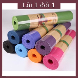 Thảm tập Yoga 2 lớp TPE dày 6mm, thảm tập Gym chống trơn trượt và không thấm mồ hôi [HÀNG LOAI 1 DÀY ĐẸP]