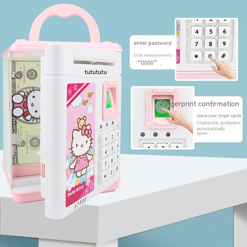 Hộp Tiết Kiệm Tiền Có Mật Khẩu Vân Tay Đồ Chơi An Toàn Cho Bé