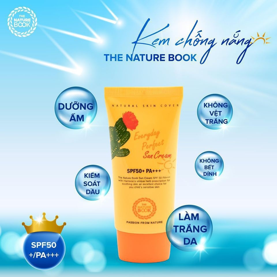 Kem chống nắng SPF50+PA+++ Everyday Perfect Sun Cream The Nature Book 70g