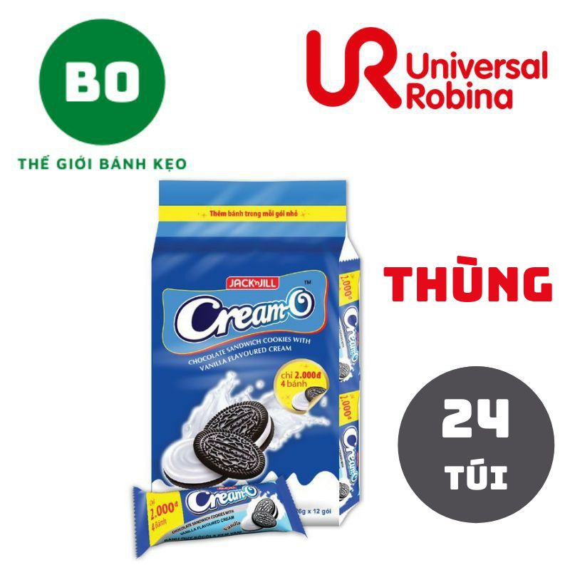 [SỈ THÙNG 24 TÚI] Bánh Quy Cream O JacknJill Socola Nhân Vani 26g