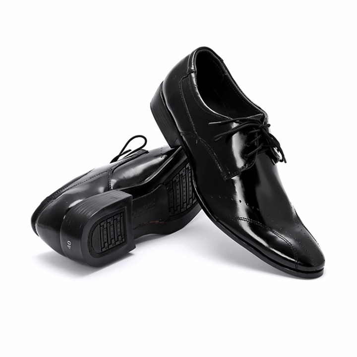 Giày tây nam Huy Hoàng da bò màu đen-HP7102