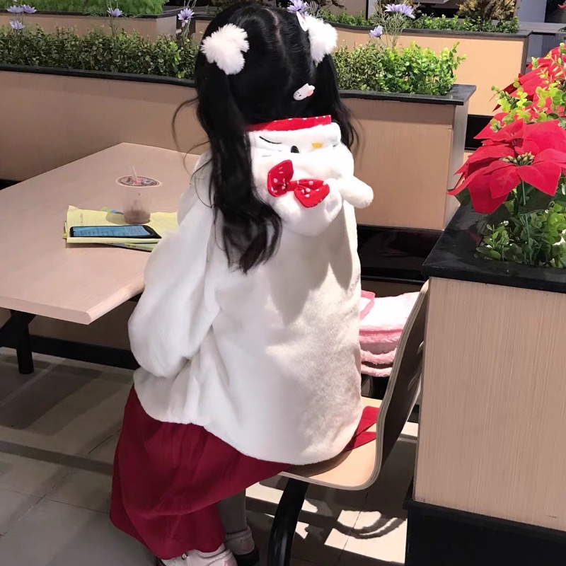 Áo khoác lông sưởi ấm mùa đông hello kitty