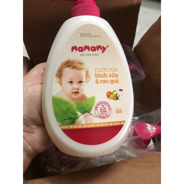 NƯỚC RỬA BÌNH SỮA VÀ RAU QUẢ THIÊN NHIÊN MAMAMY 600ml