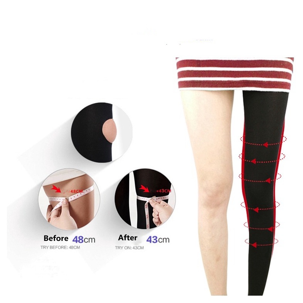 1 Đôi Tất Đùi 200M Màu Đen Làm Thon Gọn Chân Tiện Lợi