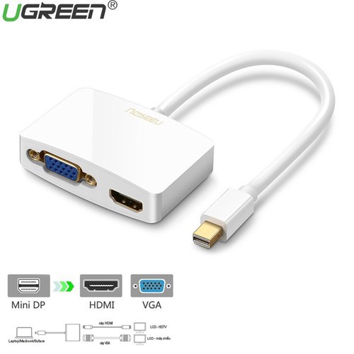 [Mã ELHACE giảm 4% đơn 300K] Cáp Chuyển Đổi Mini Displayport Sang HDMI và VGA Ugreen 10427 - Hàng Chính Hãng