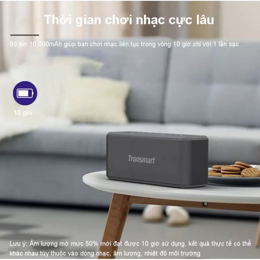 Tronsmart Element Mega Pro Công suất 60W Loa Bluetooth 5.0 Loa di động Hỗ trợ TWS và NFC ghép đôi 2 loa