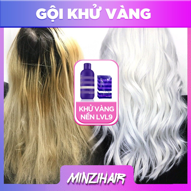 Dầu Gội Tím Khử Vàng Dạng Gói 10ML - Giúp Nhuộm Chuẩn &amp; Bền Màu Các Màu Khói Sáng | Minzihair