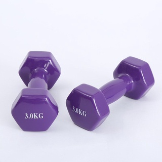 Tạ tay nữ - 3kg bọc cao su trơn lõi gang