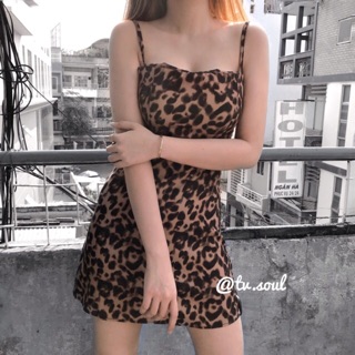 SALE Đầm dây da báo