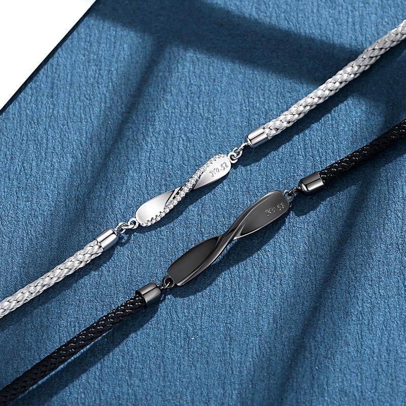 M Bius Cặp Vòng Tay Bện Dây Quà Tặng Valentine Cho Cặp Đôi Thời Trang