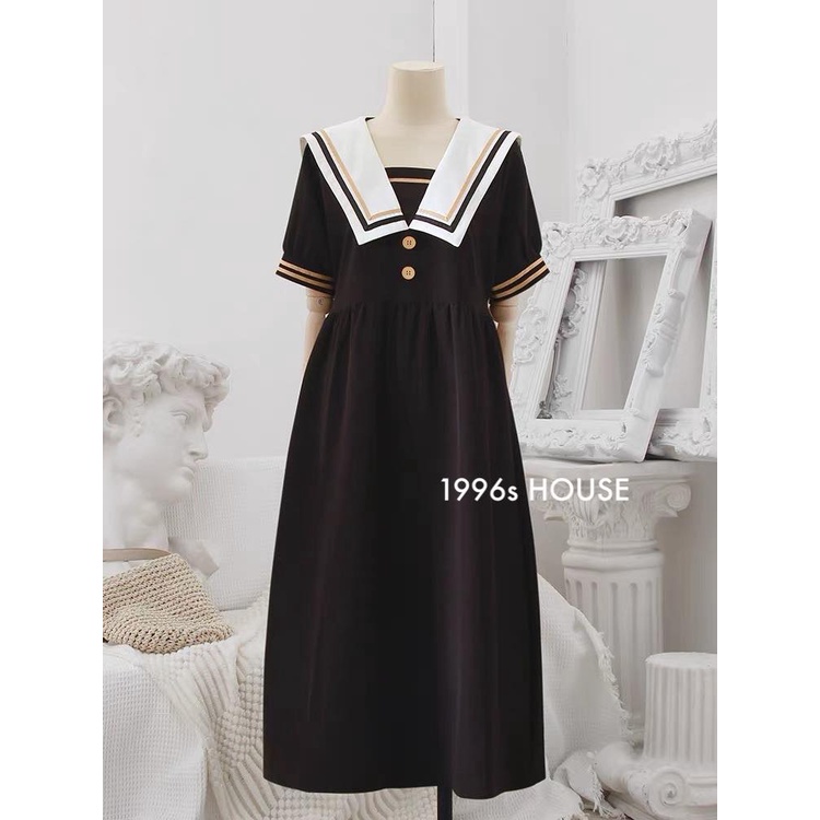 váy Ammy cổ thủy thủ- thiết kế (dành cho cả mom bầu)
