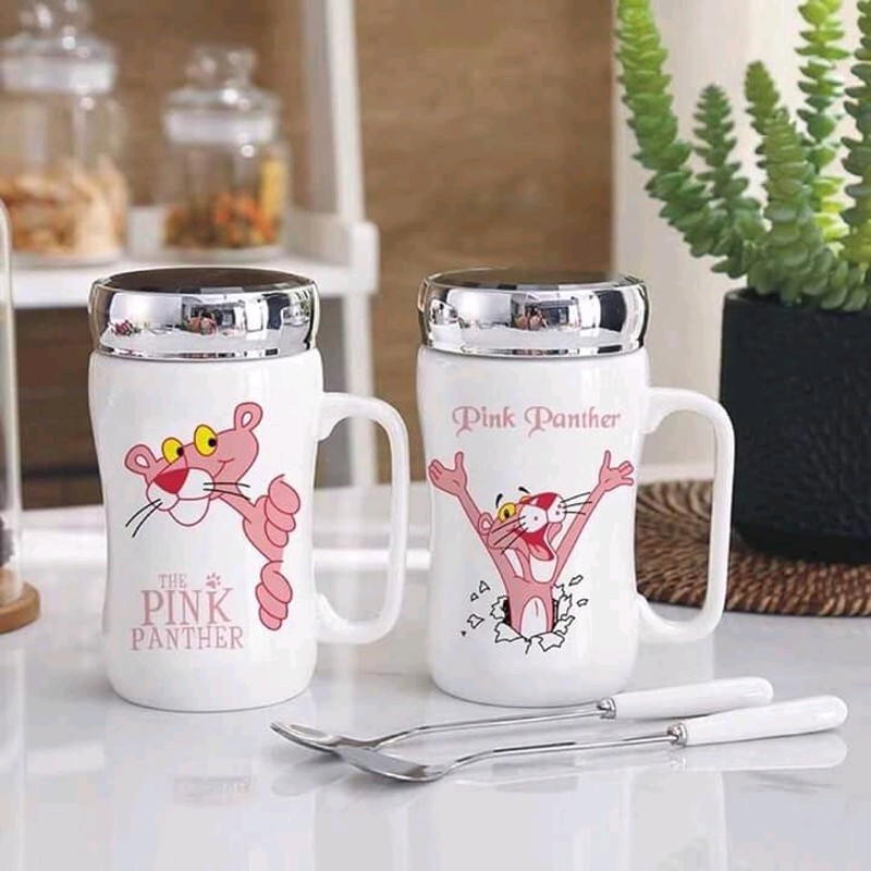 Cốc ly sứ giữ nhiệt cao cấp ( Nắp Gương ) đầy tiện dụng