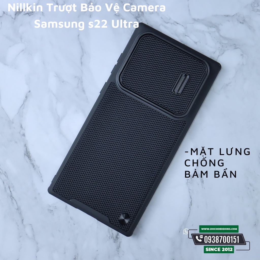 Ốp lưng Samsung S22 Ultra Nillkin trượt từ tính bảo vệ camera lưng vải