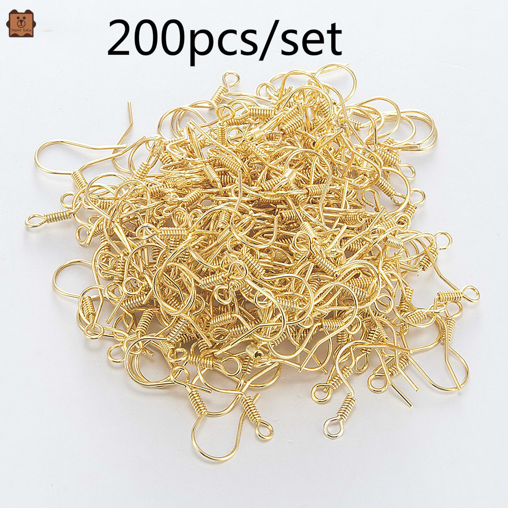 Set 200 móc khuyên tai kim loại đơn giản tiện dụng chất lượng cao