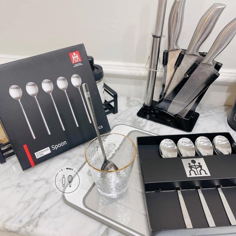 THÌA INOX SET 5 THÌA CAO CẤP CÁN DÀI