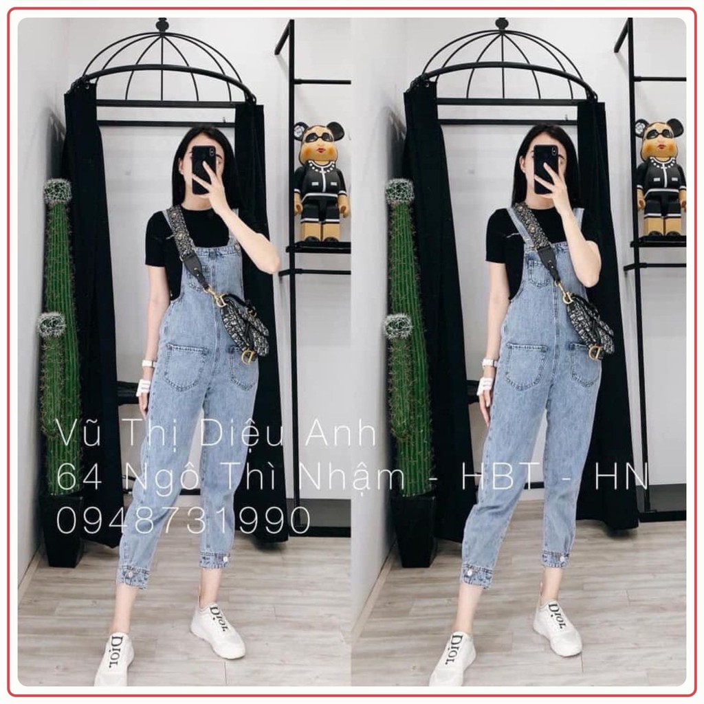 Quần yếm khuy chân 💖FREESHIP💖 Yếm jeans bo cúc chân dáng cực xinh AD21 | BigBuy360 - bigbuy360.vn