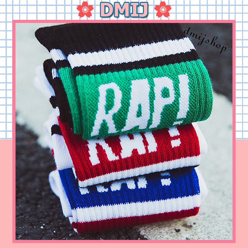 Tất nam nữ cổ cao nhiều mẫu vớ unisex cổ cao chữ rap