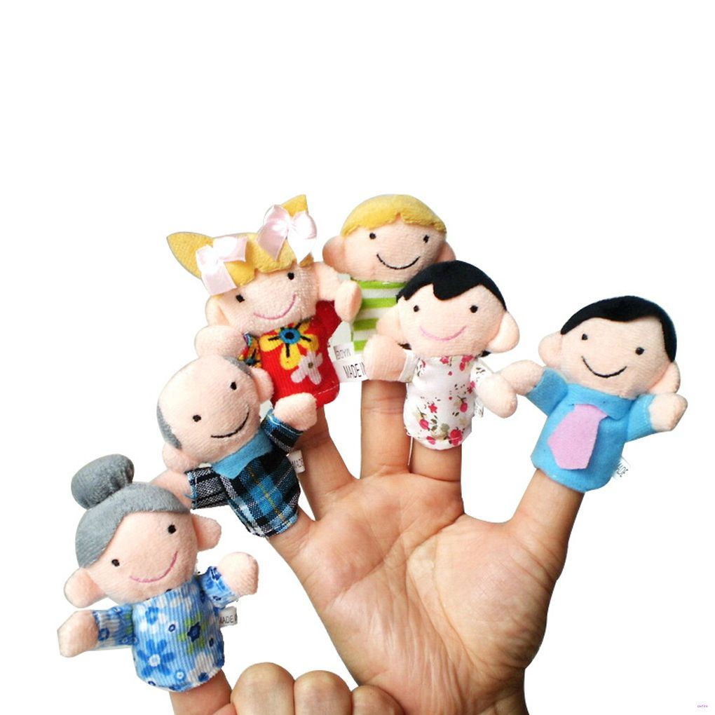 Bộ 6 con rối gia đình đeo ngón tay dạy học cho các bé