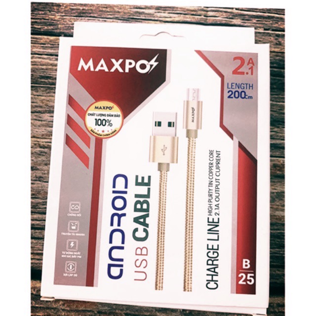 Dây Cáp Sạc 2m Micro USB Maxpo