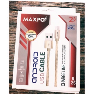Dây cáp sạc 2m micro usb maxpo