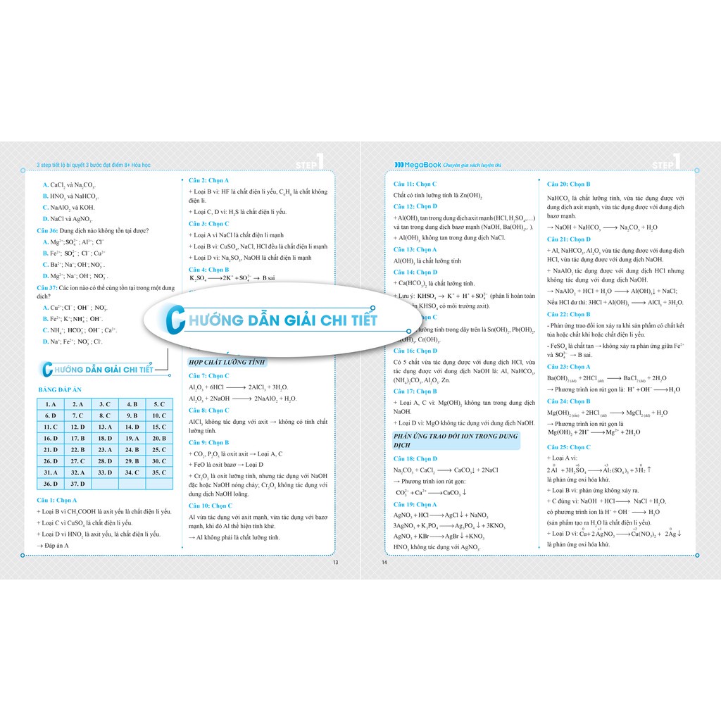 Sách 3 STEP - Tiết lộ bí quyết 3 bước đạt điểm 8+ Hóa học