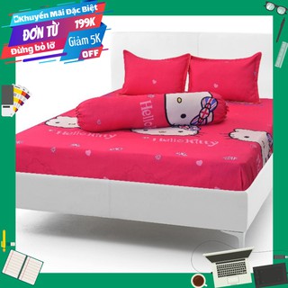 Vỏ gối ôm xoa nhung hello kitty nơ