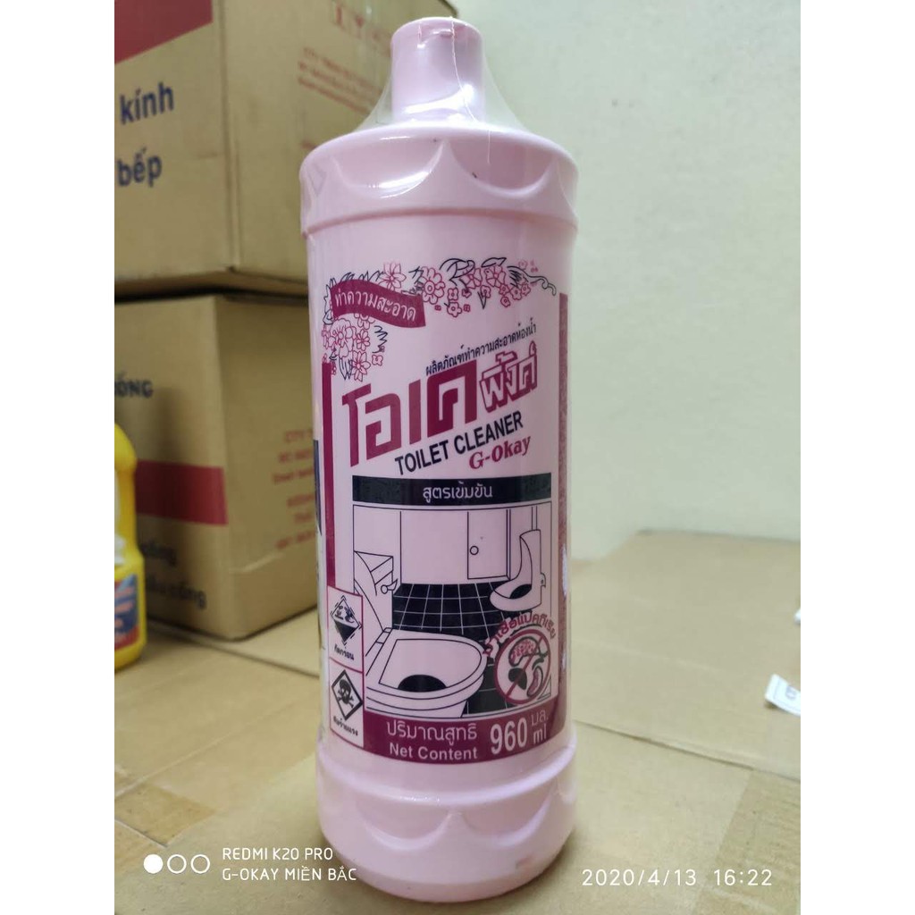 SIÊU TẨY BỒN CẦU NHÀ VỆ SINH G-OKAY HỒNG CHAI 960ML SIÊU TIẾT KIỆM