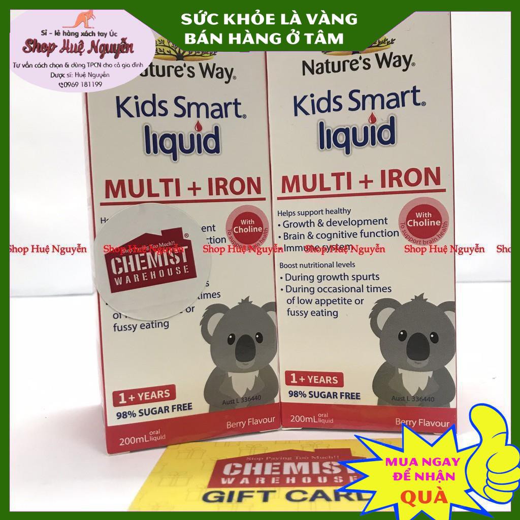 Nature s Way Kids Smart Liquid Multi + Iron - Chai 200ml - Bổ sung Các Vi Chất Và Sắt Cho Trẻ từ 1 tuổi thumbnail