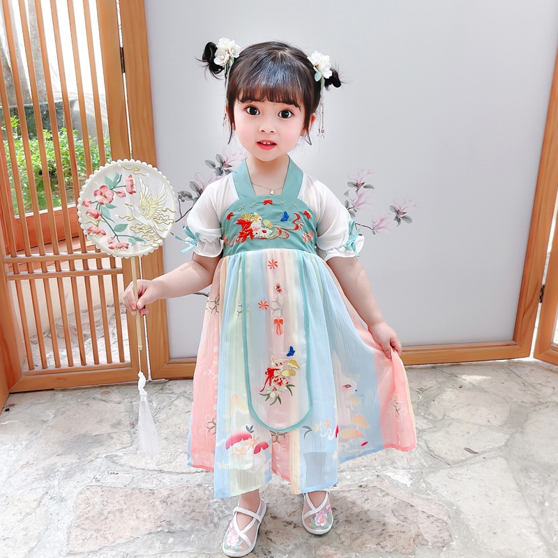 Bộ Hán Phục Phong Cách Trung Hoa Xinh Xắn Cho Bé Gái