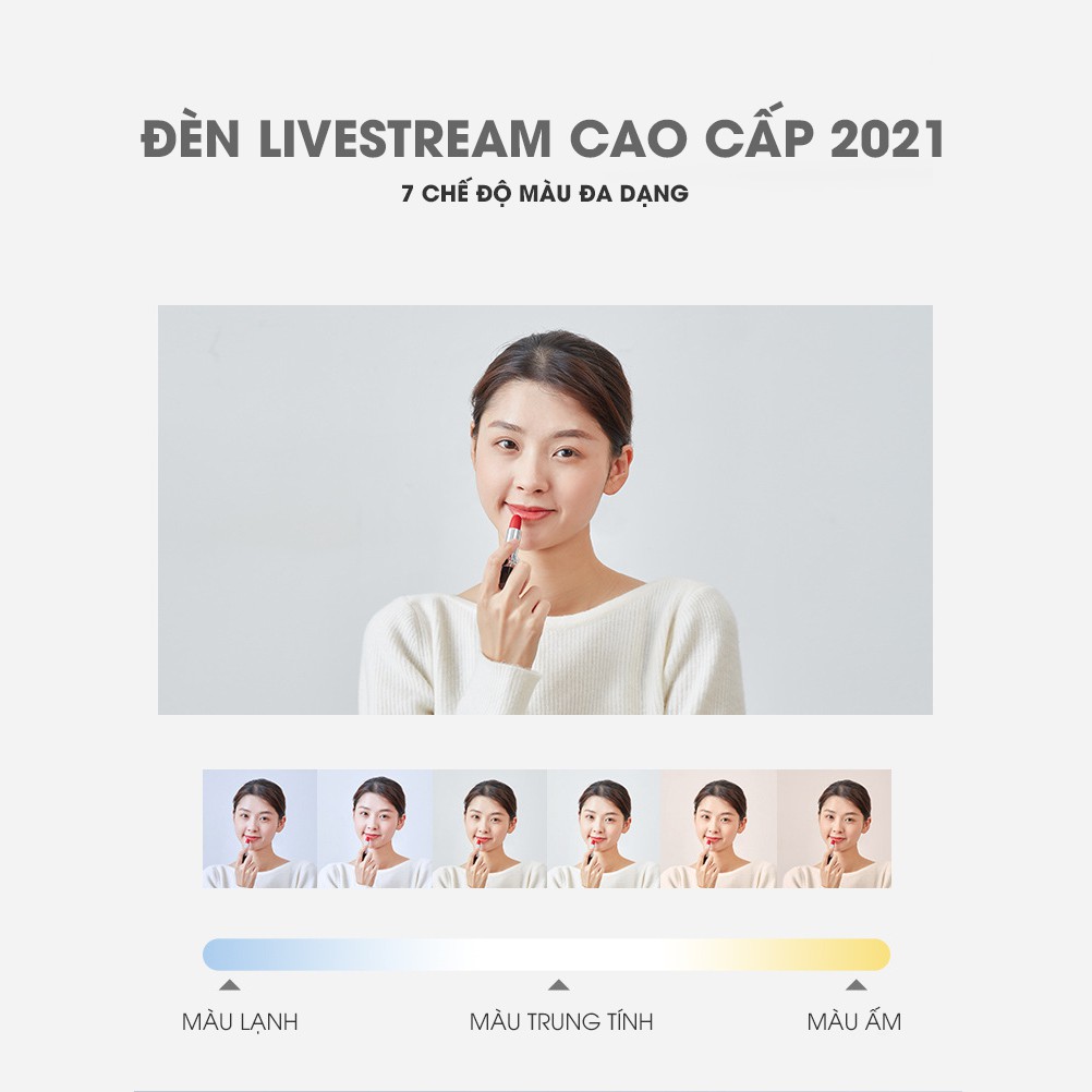 Đèn Livestream cao cấp 2021 bán hàng mini 3 trong 1, để bàn, gấp gọn, pin rời Glowup Travel L04