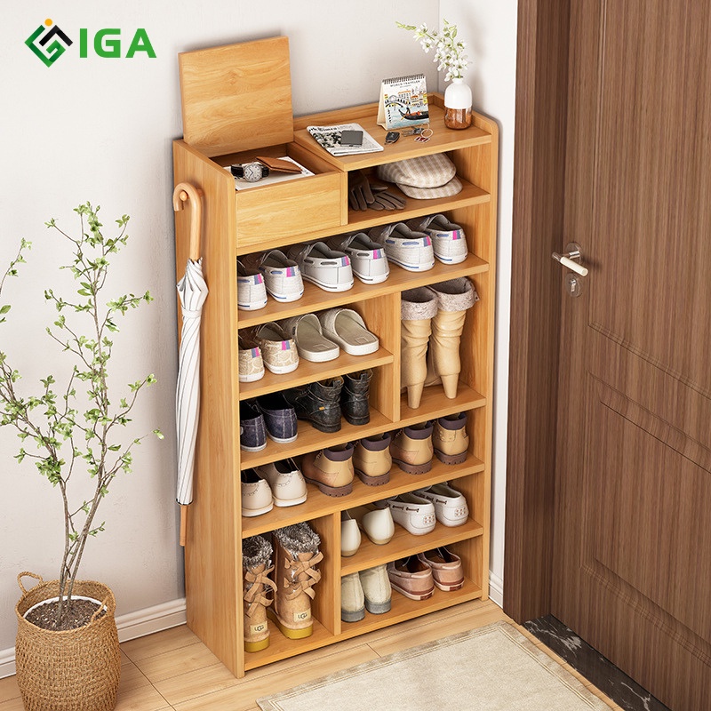 Kệ giày gỗ tiết kiệm không gian kèm tủ gỗ đựng đồ tiện lợi - GP159