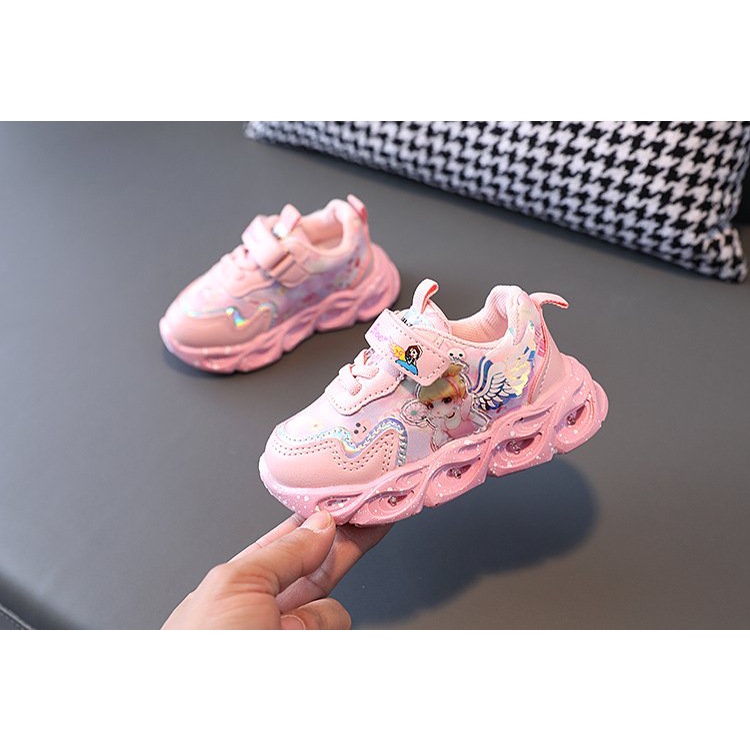 Giày thể thao có đèn led cho bé gái công chúa êm chân chống trơn trượt mã mới LED2122