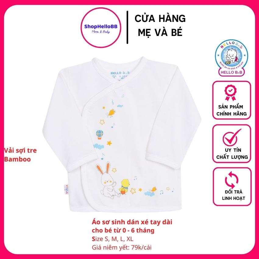 Size bé 0-6kg ÁO_SƠ_SINH_DÁN_XÉ tay dài hiệu Hello B&B