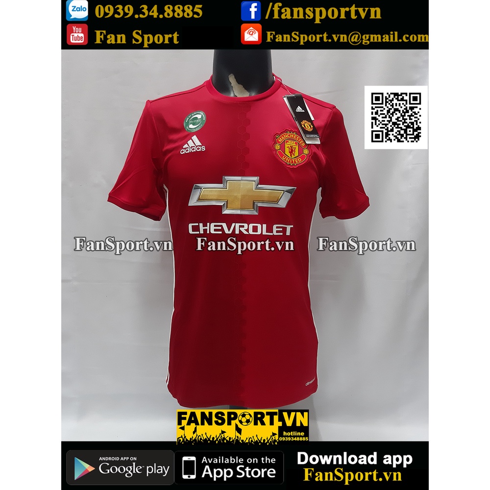 Áo đấu bóng đá Manchester United 2016-2017 home shirt jersey red BNWT AI6720 Adidas