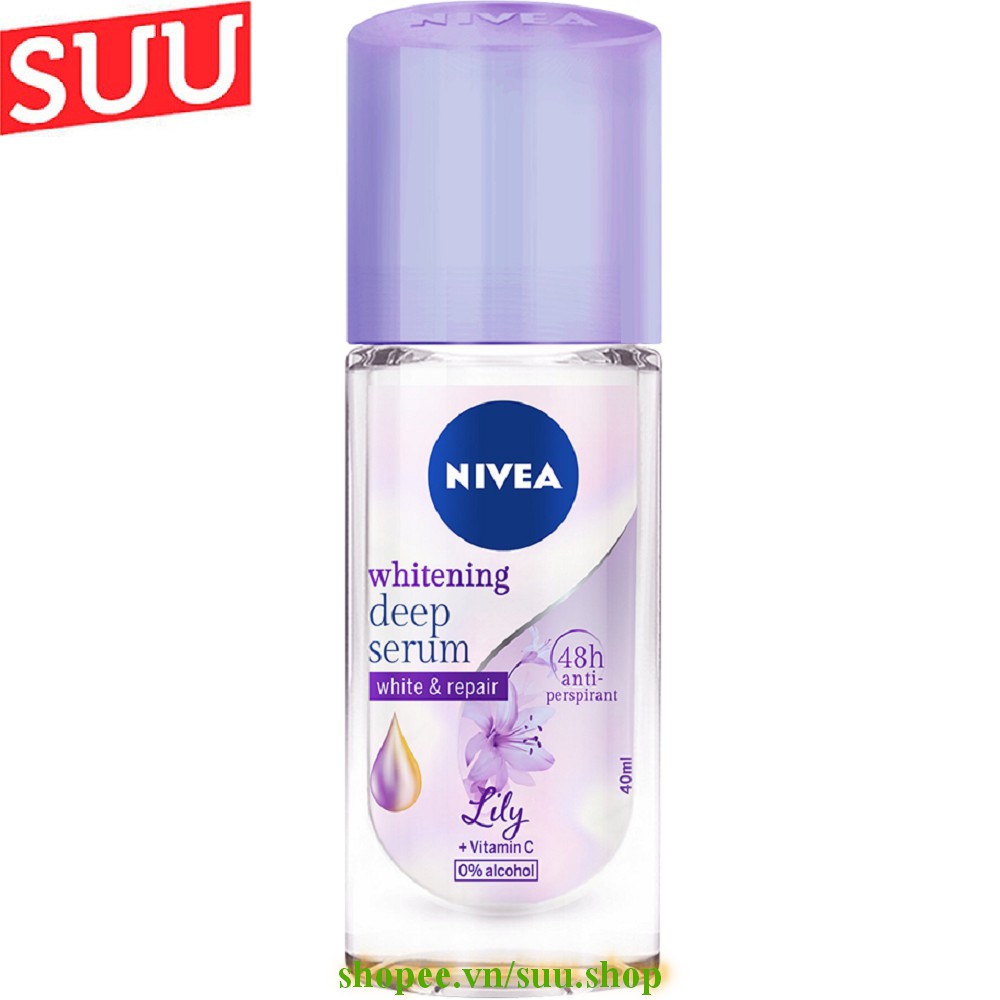 Lăn Khử Mùi Nữ 40ml Nivea Serum Trắng Mịn Hương Hoa Lily, suu.shop Cam Kết 100% Chính Hãng.