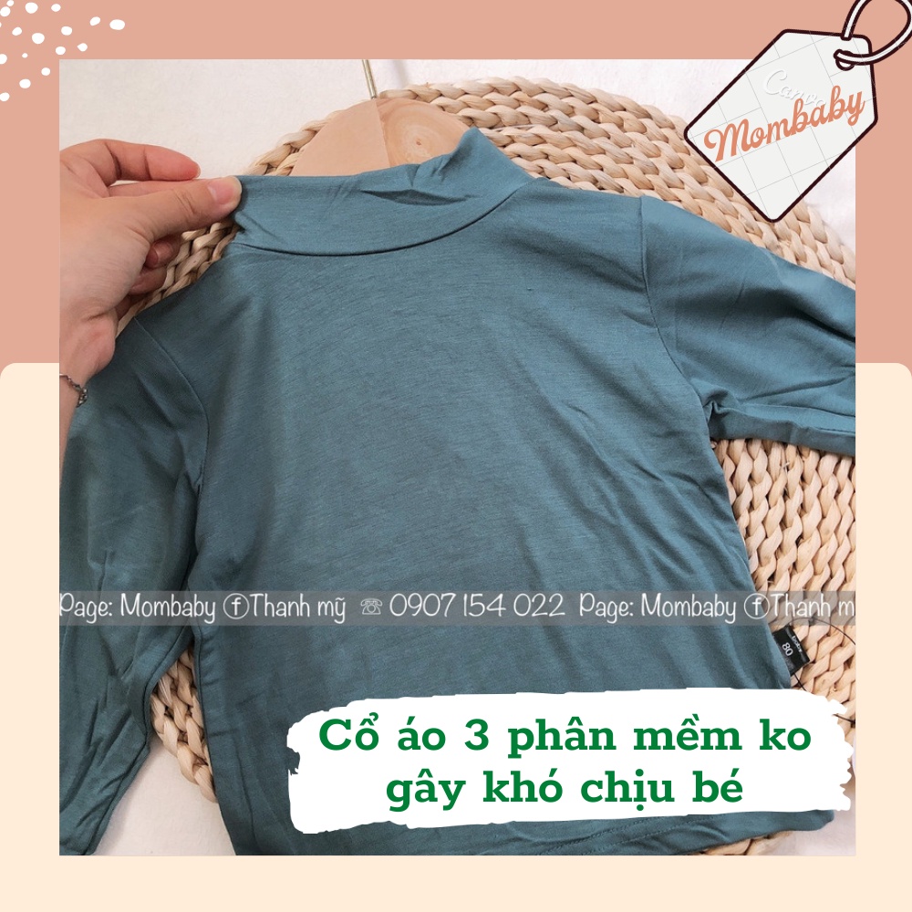 Bộ Dài Tay Cổ Cao Thun Lạnh Co Dãn Thích Hợp Mặc Điều Hòa Cho Bé