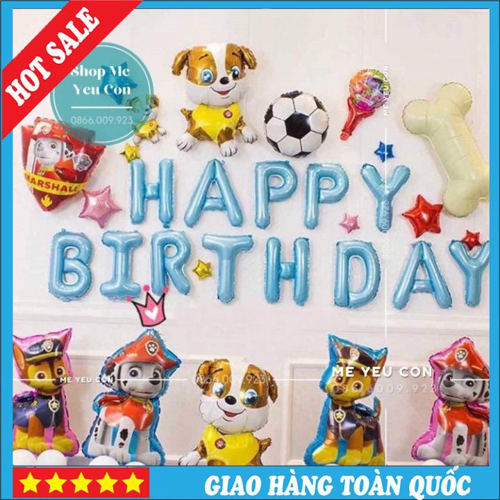 Trang Trí Sinh Nhật Cho Bé Tuổi Cún, Bóng Bay Sinh Nhật Cún, Tiệc Sinh Nhật, Happy Birthday HOT