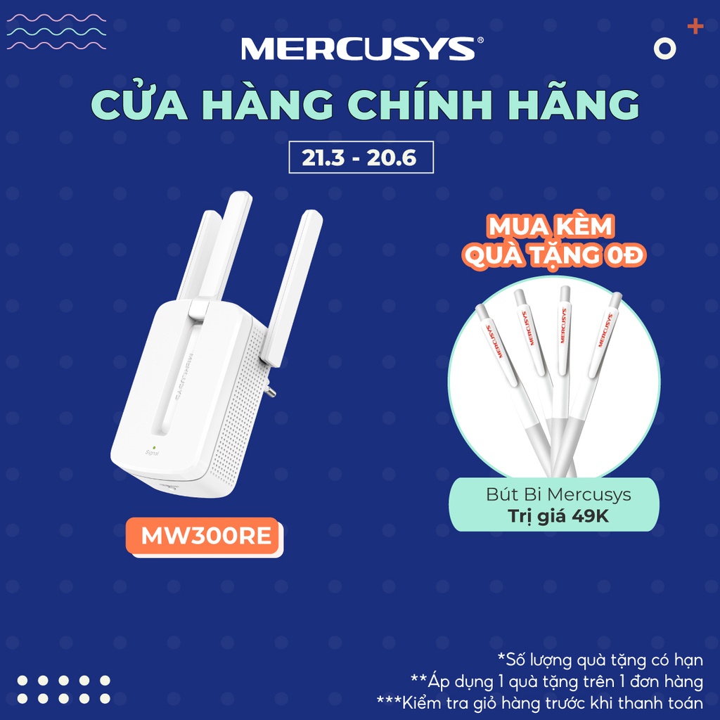 Bộ Mở Rộng Sóng Wifi Mercusys MW300RE Chuẩn N 300Mbps