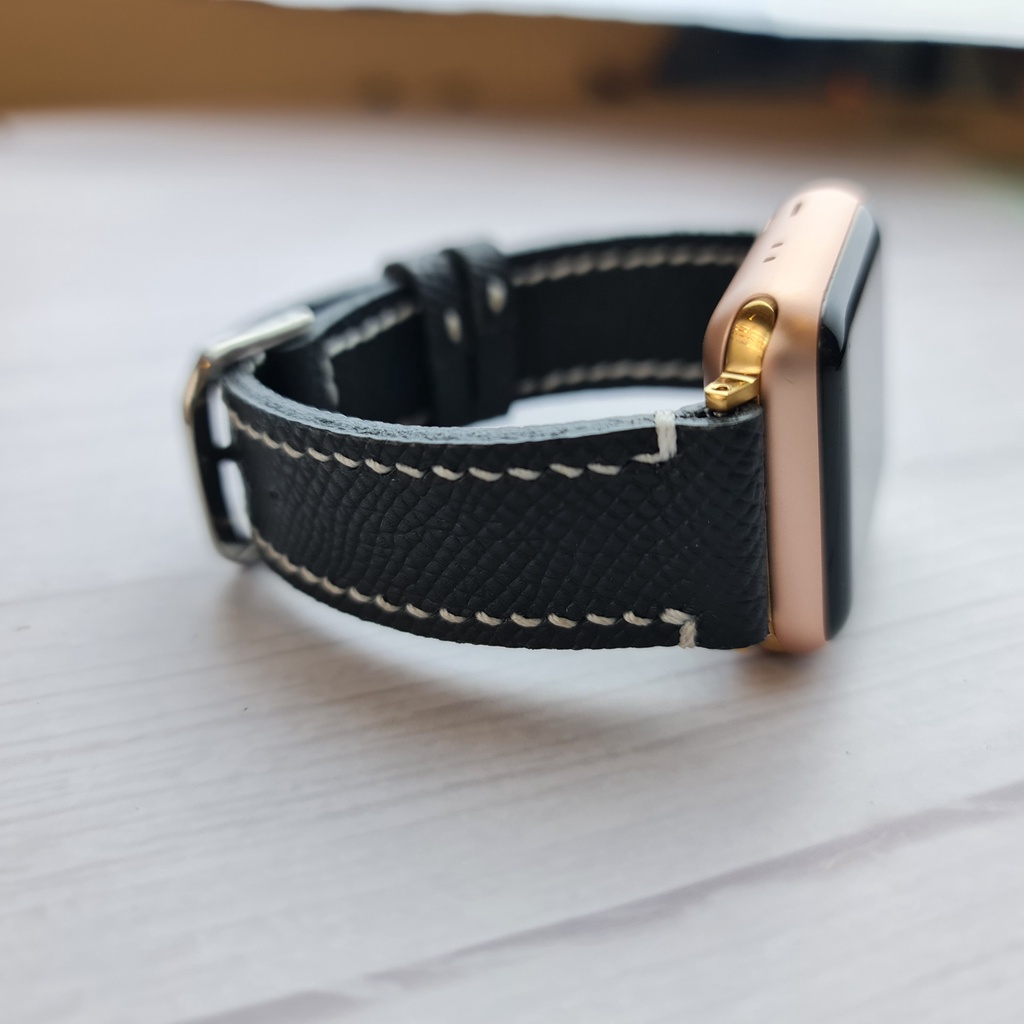 Dây Apple Watch, dây đeo đồng hồ Apple Watch series 3 4 5 6 7 da Epsom Pháp size 38mm 40mm 42mm 44mm handmade thủ công