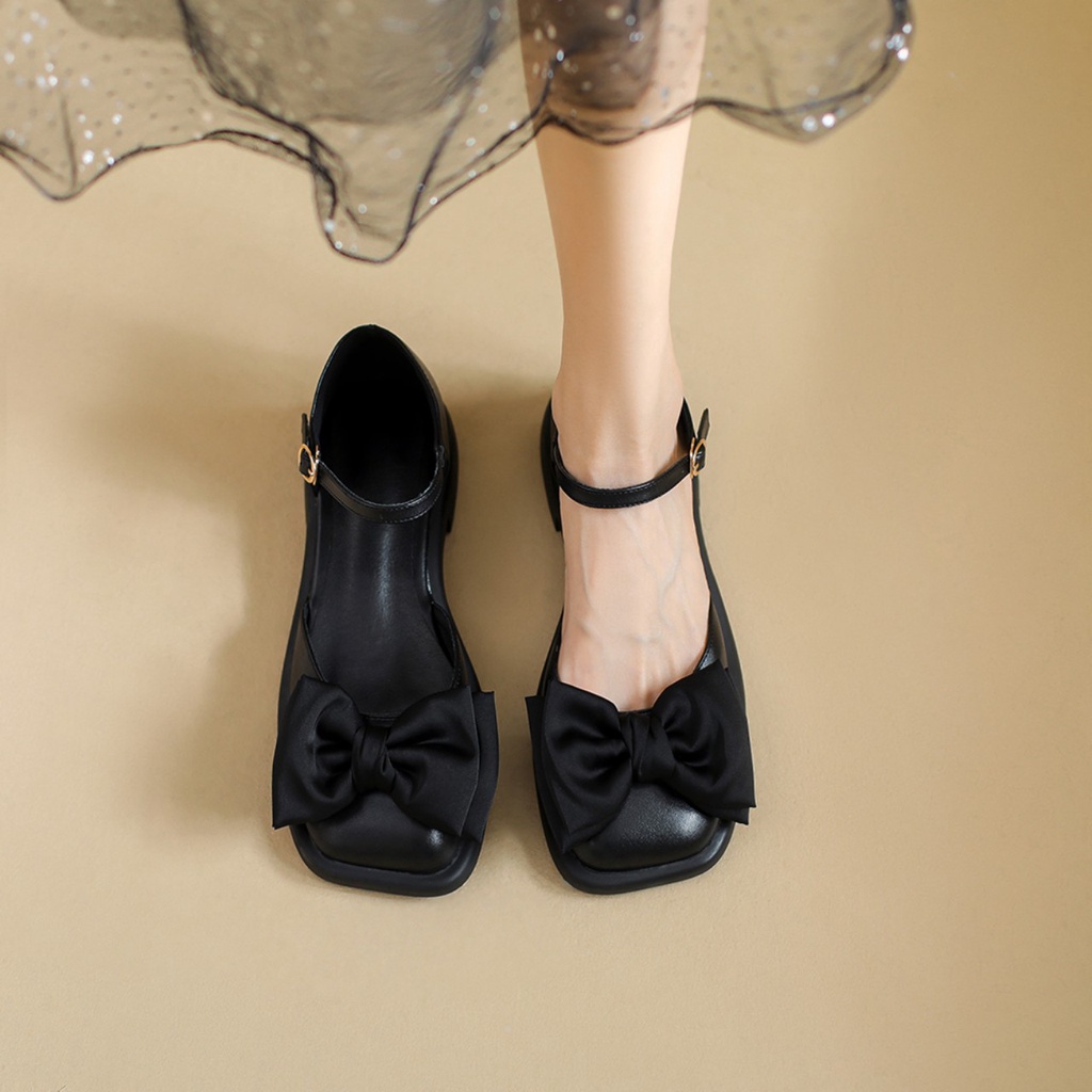 Giày Tiểu Thư Mary Jane, Giày Bít Mũi Quai Ngang Cực Xinh Nơ Đính Phong Cách Công Chúa Đáng Yêu MLA79